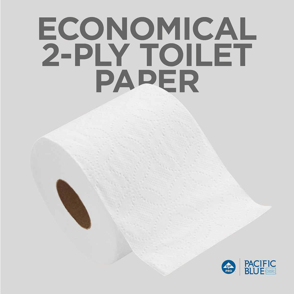 Georgia-Pacific Pacific Blue Basic 2-Ply Embossed Toilet Paper,19880/01, 550 Sheets Per Roll, 60 Rolls Per Case