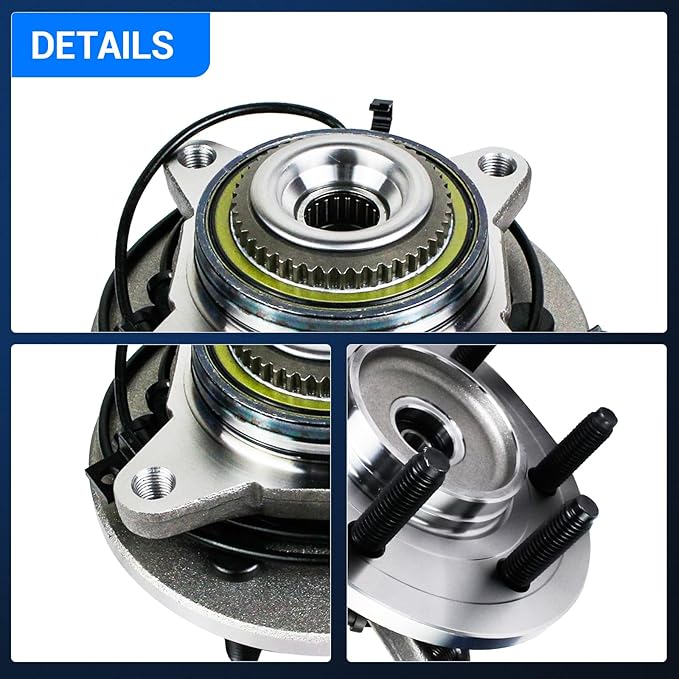 Autoround 515043 Front Wheel Bearing and Hub Assembly Fit for 4x4 4WD Ford Expedition & Lincoln Navigator 2000-2006, 6 Lug w/ABS