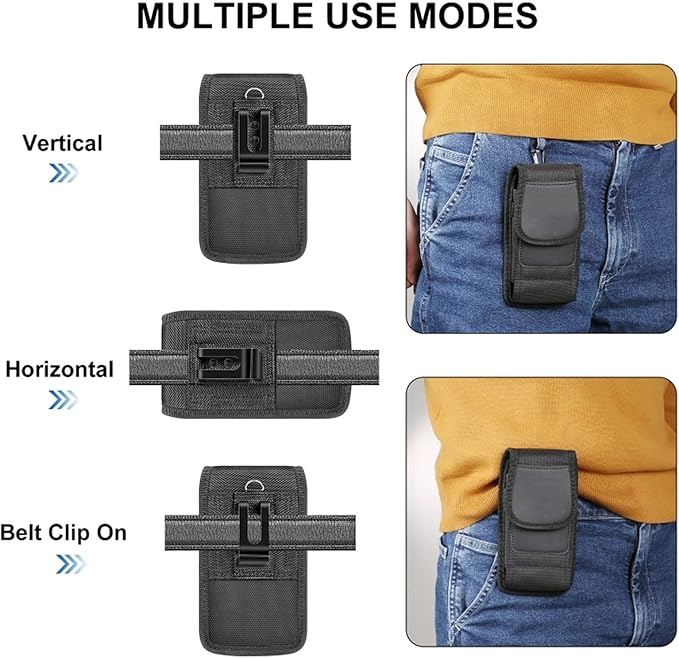 Cell Phone Purse, Nylon Belt Clip Phone Pouch with Card Slot Phone Holder Fits for 11.9cm/4.7in to 15.5cm/6.1in Smart Phones