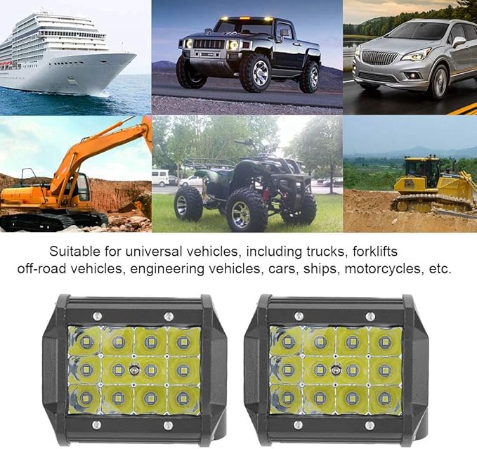 LED Work Light, 1 Pair 1V-48V 4inch 4-Row 36W Universal Working Light Bar Driving Lamp for Trucks Forklifts Off Road Vehicles Engineering Vehicles Cars Ships Motorcycles