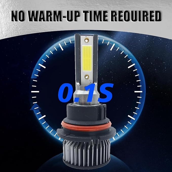 2 PCS 9007 Car LED Fog Light, 35mm x 84mm x 25mm 38W 6000K 6000LM IP68 Waterproof High-brightness COB Wafer Bulb, Auto Auxiliary Lighting Accessories, Compatible with Most Car Models (White)