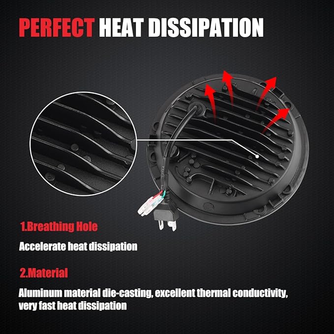7 Inch Motorcycle LED Headlight Daymaker Compatible with Harley Davidson Touring Softail FLD (BOSS)