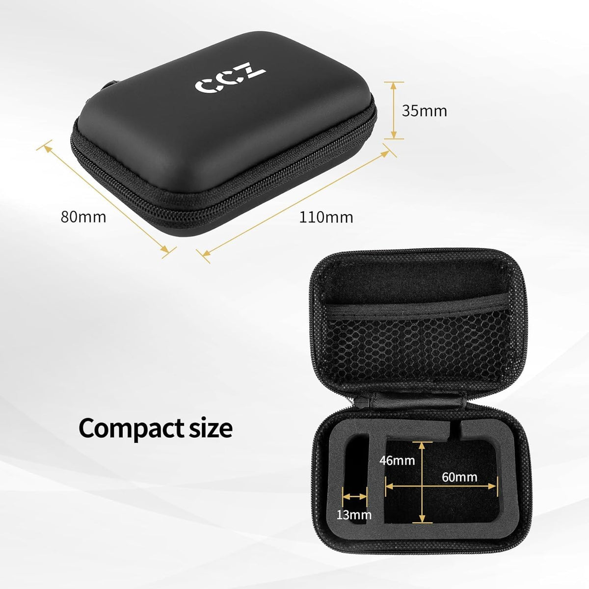 KZ ZS10 Pro IEM Case for in Ear Monitor, CCZ ZC02 Earbuds Case with Carabiner, EVA Travel Storage Bag for CCA CRA, Shure SE215, Moondrop Chu, CCZ Melody, KBEAR KS1, TANGZU Wan'er, iems Cable, Ear tips