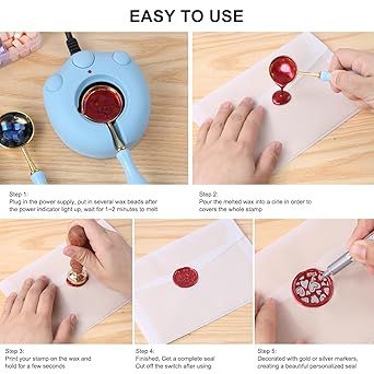 400pcs Purple Sealing Wax Beads, WASOHLING Octagon Wax Seal Beads for Stamp Seals, Purple Wax Sealing Beads Set for Envelope Stamps, Invitations, Wine Packages, Letter Sealing (Purple)