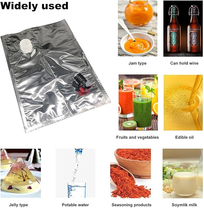 FfOcco 3/5/10 Liter Large Capacity Reusable Refillable Wine Replacement Storage Bag Wine Purse Refill Bag Bag with Jug Spout Bladder Wine Container (Color : 10L-2PCS)