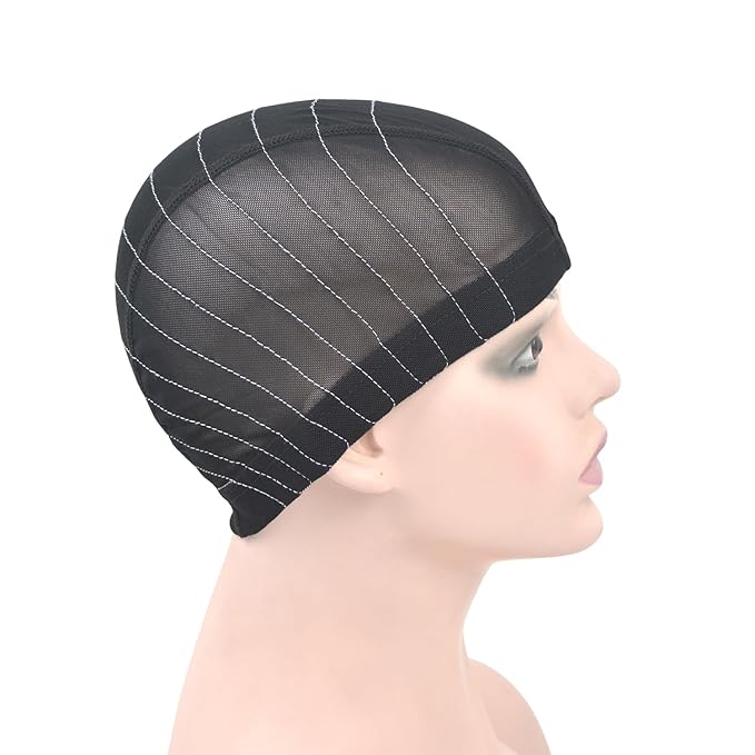 Mesh Dome Caps Wig Cap with Guideline Map for Wig Making Stretchable Wig Caps for Beginners Making Wigs (4x4 M)
