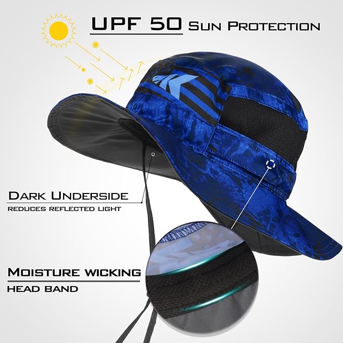 KastKing Sol Armis UPF 50 Boonie Hat - Sun Protection, Fishing, Beach Hiking, Paddling, Rowing, Kayaking