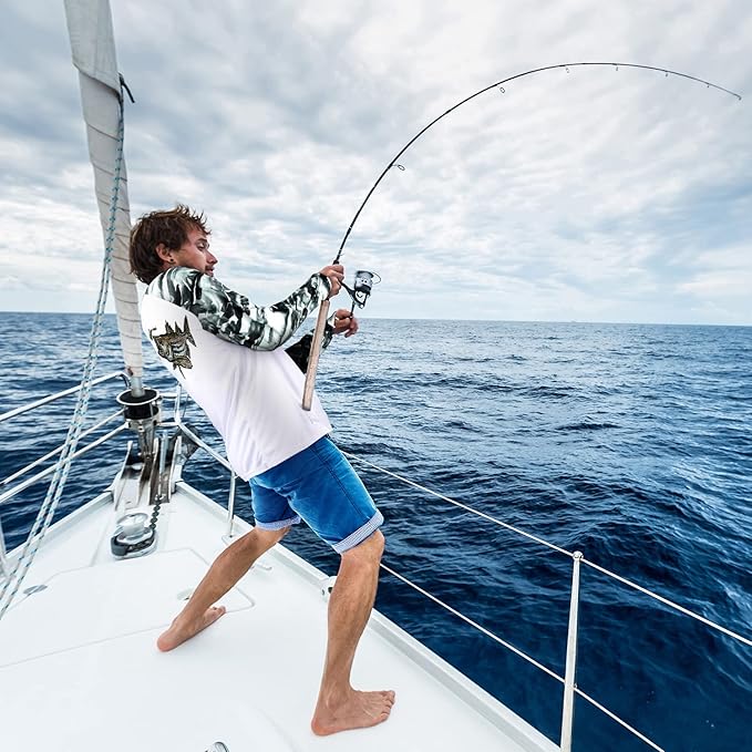 Palmyth Fishing Shirt for Men Long Sleeve Sun Protection UV UPF 50 T-Shirts with Pocket