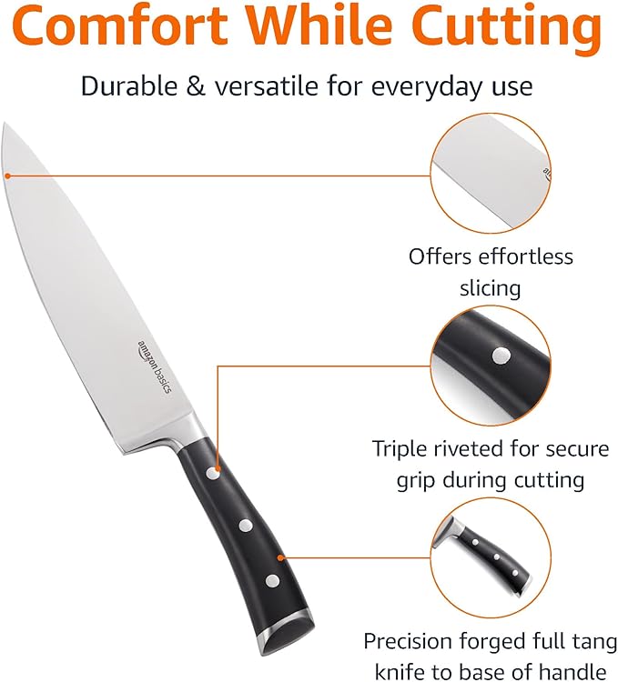 Basics Classic 8-inch Chef‚ Knife with Three Rivets, Silver