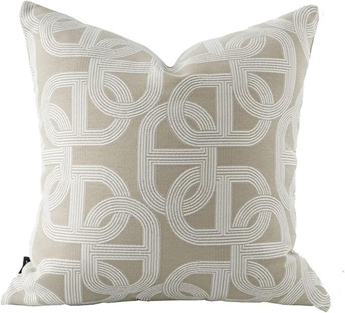 Croker Horse 20 x 20 inch cushion cover, pignose horseshoe design, chenille jacquard embroidery, modern style, luxury, for living room and bedroom