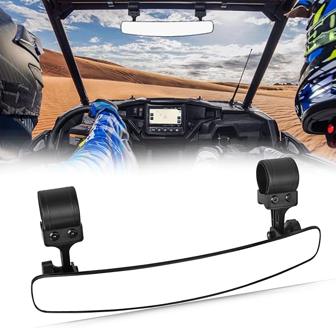 16.5" Ultra View UTV RearView Mirrors with 1.75-2.0" Clamps Compatible with Polaris RZR 800 900 1000 Turbo, Can Am Maverick, Honda Pioneer Talon, Kawasaki SXS UTV Mirror - Fit Until 2024
