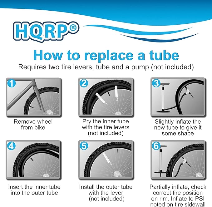 HQRP 24" Bike Tire Tube 24 x 1.751.952.102.125 Schrader Valve for 24 x 1.75 24 x 1.95 24 x 2.1 24 x 2.125 Bicycle Tire Tube