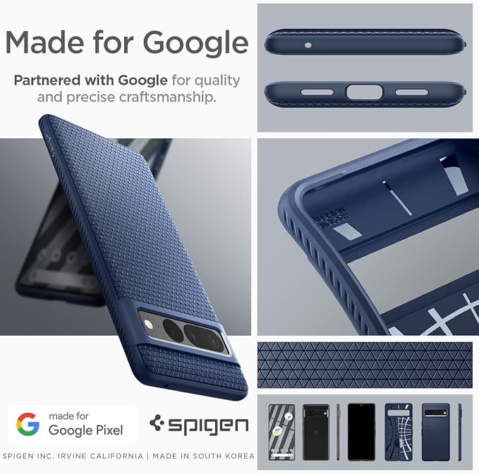 Spigen Liquid Air Case Compatible with Google Pixel 7 Pro - Navy Blue