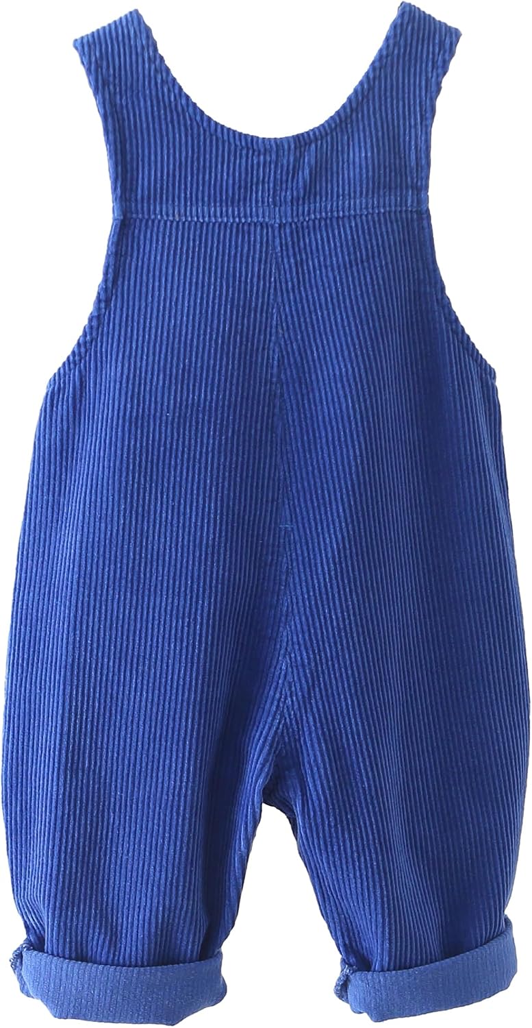 Baby Boy Girl Corduroy Bib Overalls Cotton Button Suspender Overalls Plain Romper Loose Jumpsuit