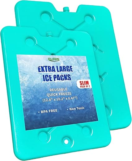 GURIN Reusable Ice Packs for Lunch BoxCoolers, Bag, or Backpack Coolers - Cold Up to 8-12 Hours Long Lasting for Camping Picnic, Outdoor Activities, Food Delivery