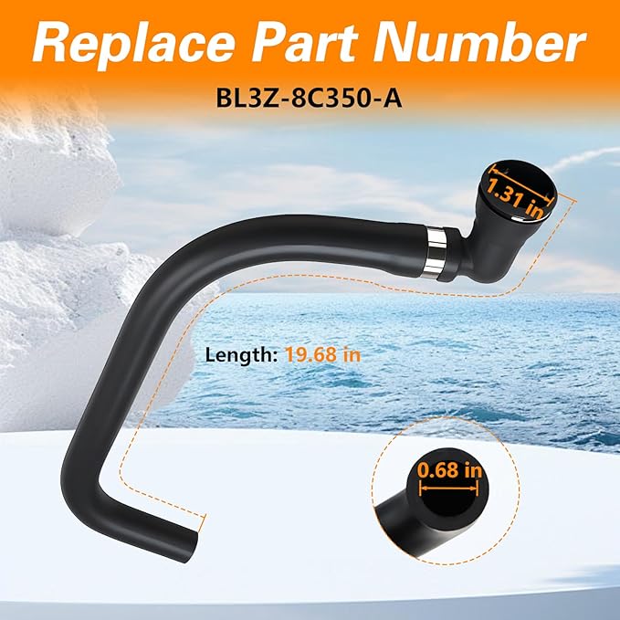 Engine Coolant Reservoir Hose, Coolant Overflow Hose Compatible with Ford F150 Lobo Lincoln Mark LT 2011-2014 Replace#: BL3Z-8C350-A