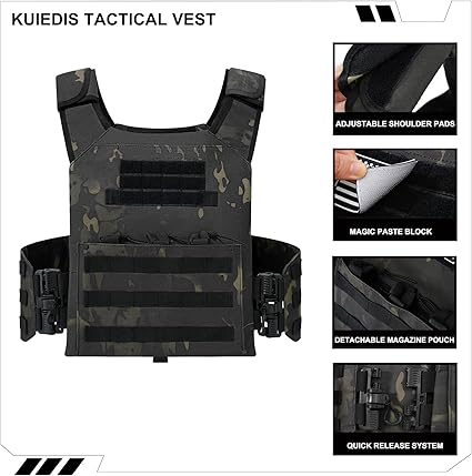 Quick Release Outdoor Tactical Vest Molle Lightweight Airsoft Vest for Adult