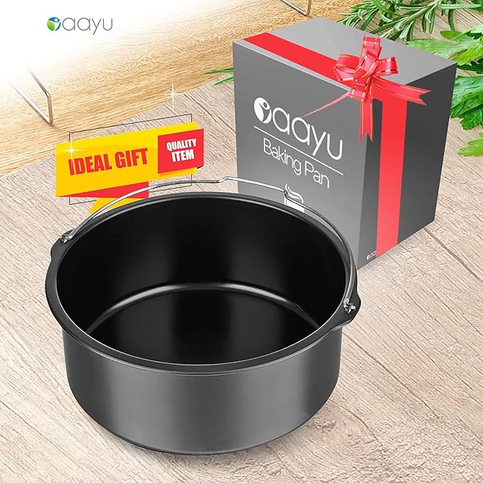 Baking Pan for Pressure Cookers, Air Fryers and Ovens- For 3 QT to 5QT Pressure Cookers 3 QT 5.3QT Air Fryers.Fits InstantPot COSORI Ninja Foodi Gowise Philips NuWave Power Farberware more