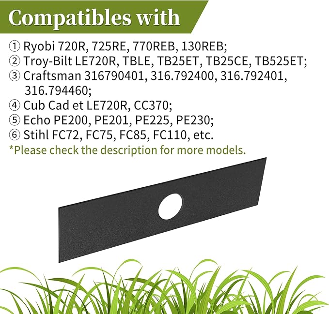 613223 Edger Blades Compatible with Stihl Ryobi Echo Craftsman Troy-Bilt Edgers 7-12" Replacement Blades for String Trimmer Edger Attachment, Replace 720237001, 791-613223B, 4133-713-4102, 4 Pack
