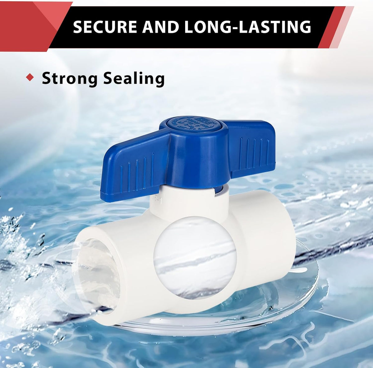 (Pack of 1) EFIELD 2 Inch PVC Ball Valve (Solvent), Schedule 40, Slip PVC Ball Valve for Residential, Commercial, Agricultural and Light IndustrialAapplications,(PVC006)