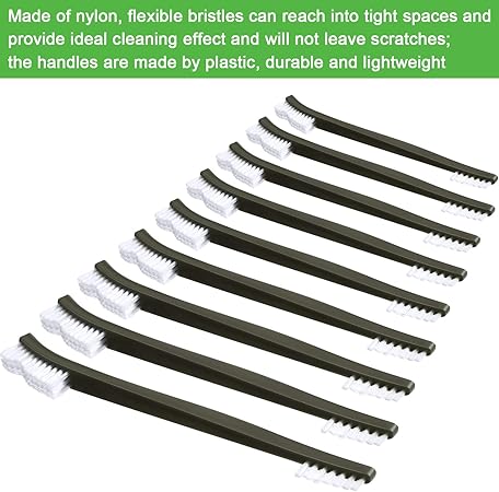 Boao 20 Packs Double-Ended Gun Cleaning Brushes 7 Inch Nylon All Purpose Cleaning Brush with Plastic Handle (White)