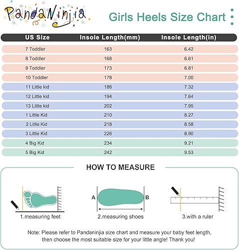 PANDANINJIA Girls Toddler/Little Kid Jada Dress Mary Jane Pumps Bow Low Heels Party Wedding Princess Shoes