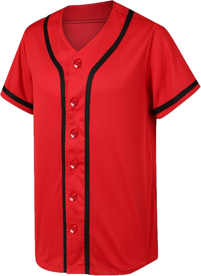 Baseball Jersey for Men Women Blank Sports Uniforms Button Down Plain Shirts Short Sleeve