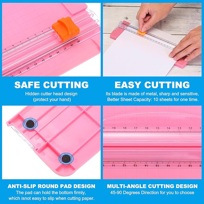 PATIKIL 12 Inch Paper Cutter, Portable Paper Trimmer Slicers Scrapbooking Tool for A4 Size Paper Craft Paper Photo Cardstock, White