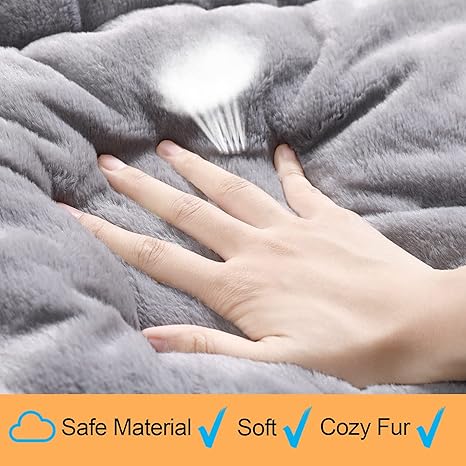 Dog Beds Crate Pad for MediumLarge Dogs Fit Metal,Ultra Soft, Washable Anti-Slip Kennel Pad for Dogs Cozy Sleeping Mat,Gray 36inch