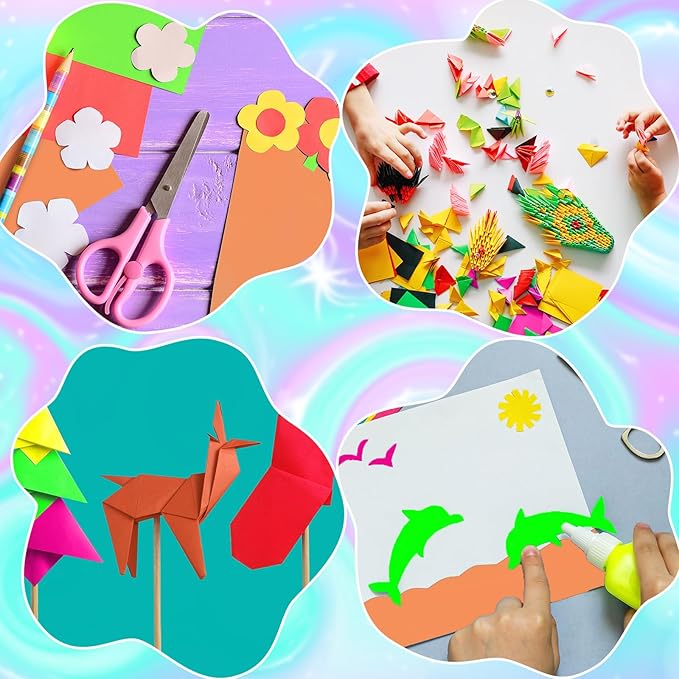 Tenceur 50 Pieces Neon Poster Board 22" x 14" Neon Construction Paper 250 Gsm90 lb Cardstock Large Bright Fluorescent Poster Board for School Craft Project Presentation Drawing Graphic Display