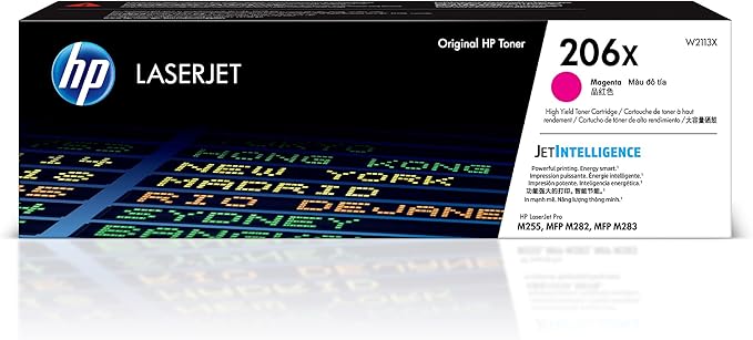 HP 206X Magenta High-yield Toner Cartridge Works with HP Color LaserJet Pro M255, HP Color LaserJet Pro MFP M282, M283 Series W2113X