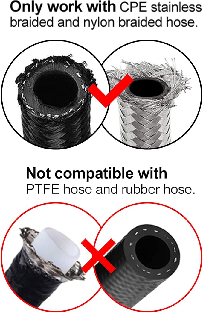 EVIL ENERGY 6AN Hose End Fitting 180 Degree Swivel for CPE Braided Hose Black