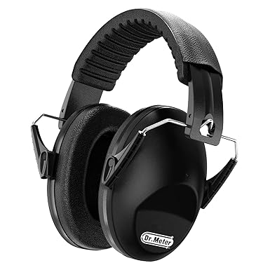Dr.meter Noise Cancelling Ear Muffs: EM100 SNR27.4 Ear Muffs for Noise Reduction - Kids Noise Cancelling Headphones with Adjustable Headband for Monster Truck Autism Sensory Mowing Firework-Black