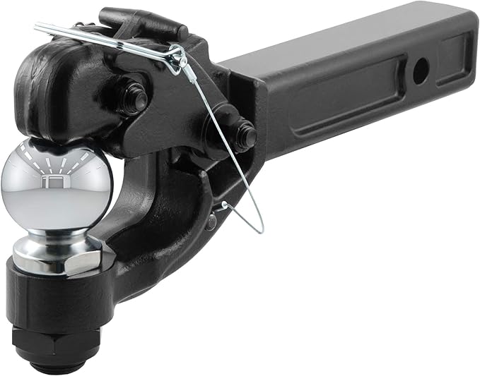 CURT 48006 Pintle Hitch with 2-516-Inch Trailer Ball, Fits 2-Inch Receiver, 16,000 lbs, 15-14-Inch Length