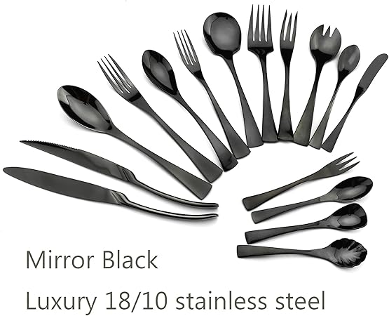 4-Piece Service Forks Cutlery Set, 304 Stainless Steel Big Forks