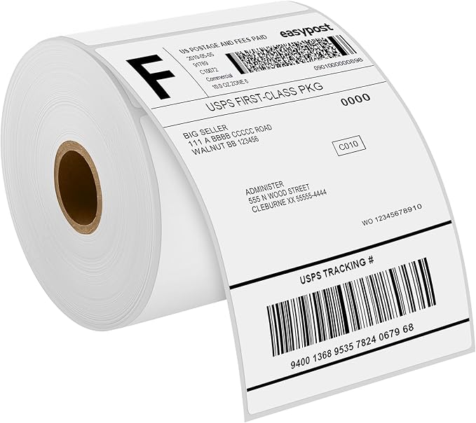 MaxGear 4" x 6" Direct Thermal Shipping Labels, 500 Perforated Mailing Labels, Compatible with Brother, Zebra, Rollo Most Thermal Printers, Commercial Grade, Not for Dymo