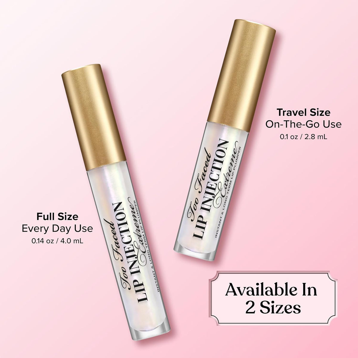 Too Faced Lip Injection Extreme Lip Plumper Gloss | Hydrating, Glossy, & Helps Volume Appear Fuller Over Time