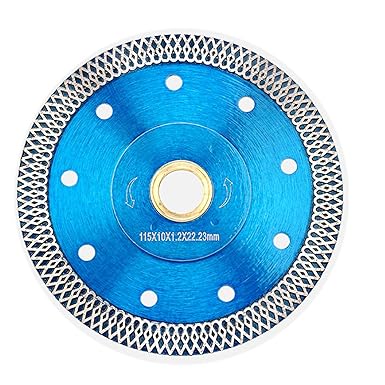 Diamond Tile Blade,1.2mm Super Thin Diamond Porcelain Saw Blade Cutting Disc Wheel Diamond Porcelain Cutting Blade for Cutting Porcelain Tiles Marbles (Blue 115 * 22.23mm)