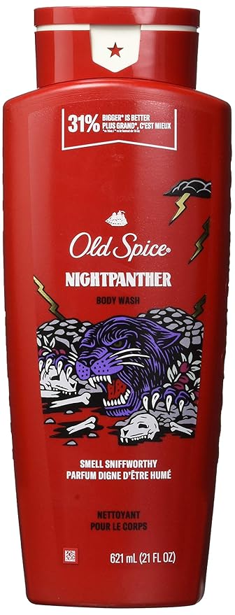 Old Spice Body Wash for Men, Nightpanther, Long Lasting Lather, 21 Fl Oz, 5.476 Lb