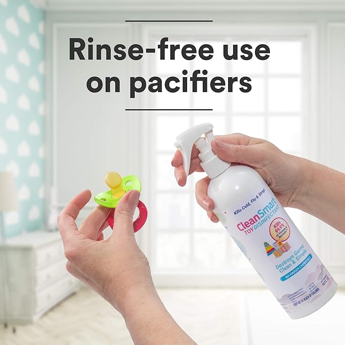 CleanSmart Toy Disinfectant Spray Kills 99.9 of Viruses and Bacteria, Rinse Free, 16 oz Bottle, (Pack of 2)