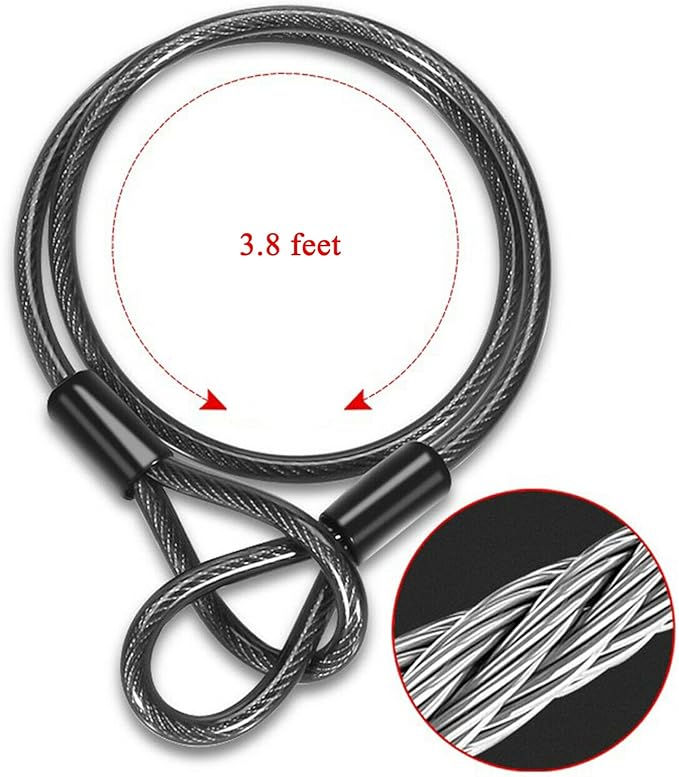 Bike U Lock with Cable Heavy Duty Bike Lock Bicycle U Lock, 14mm Shackle and 3.77ft Length Cable with Mounting Bracket for Bike Motorcycle and More