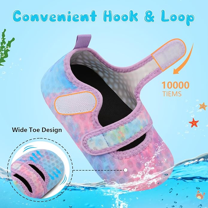 BARERUN Toddler Water Shoes Boys Girls Quick Dry Barefoot Aqua Shoes for Swim Pool Beach Non Slip Breathable Sandals Lightweight Summer House Slippers