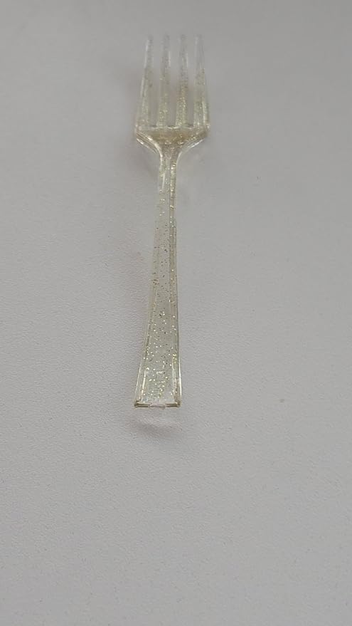 Gold Glitter Premium Quality Mini Forks, 20 Count