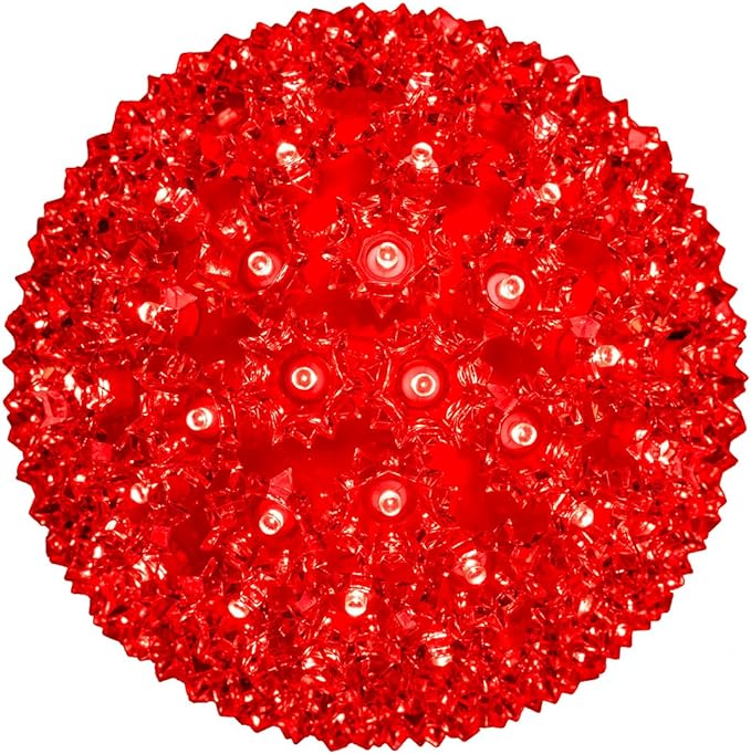 Novelty Lights Outdoor 100 LED Light Sphere, Hanging Tree LED Starlight Sphere 7.5" Diameter And 5mm Wide Angle Brightness, Outdoor Gazebo Lights Hanging Decor From Ceiling (Red)