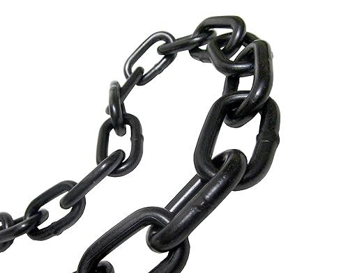 38"" X 10' Black Powder Coated Safety Chain Working Load: 2,650 LBS Grade 30 Proof Coil UV Protection Swing Set Barrier Gate Steel Chain Heavy Duty