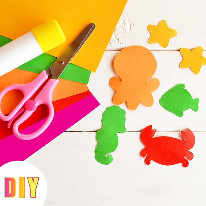 Tenceur 50 Pieces Neon Poster Board 22" x 14" Neon Construction Paper 250 Gsm90 lb Cardstock Large Bright Fluorescent Poster Board for School Craft Project Presentation Drawing Graphic Display