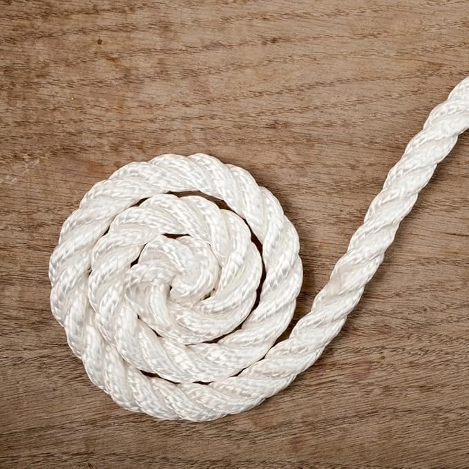 Solid Braid Nylon Rope - 12 Inch x 10 Feet - Black
