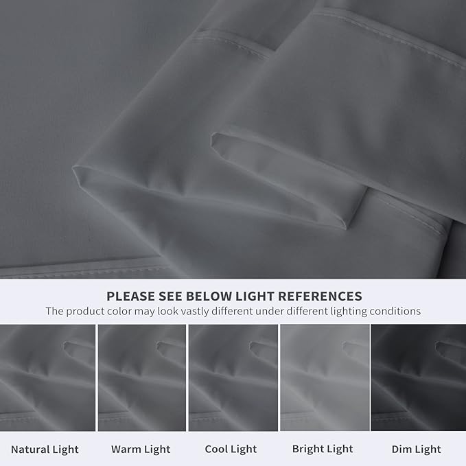 MapleStone Queen Flat Sheet 6 Pack,Premium Soft Breathable,Brushed Microfiber Fabric,Anti-Shrinkage Non-Fading, Bulk Flat Sheets Only Queen Size (Grey)