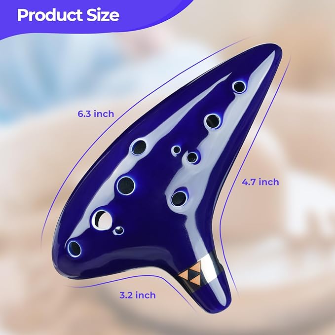 Ohuhu Zelda Ocarina, 12 Hole Alto C Zelda Ocarinas Play by Link Triforce Gift for Zelda Fans with Display Stand