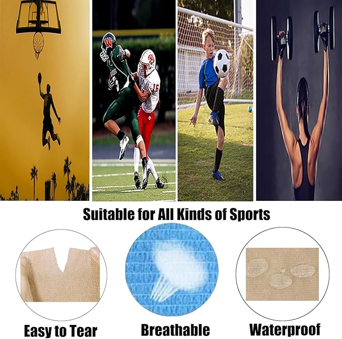 6 Pack 2 Inches Self Adhesive Wrap Bandage Self Adherent Cohesive Bandage Tape Stretch Vet Wrap Breathable Athletic Tape for Sports, Wrist, AnkleOoaBlueOoa